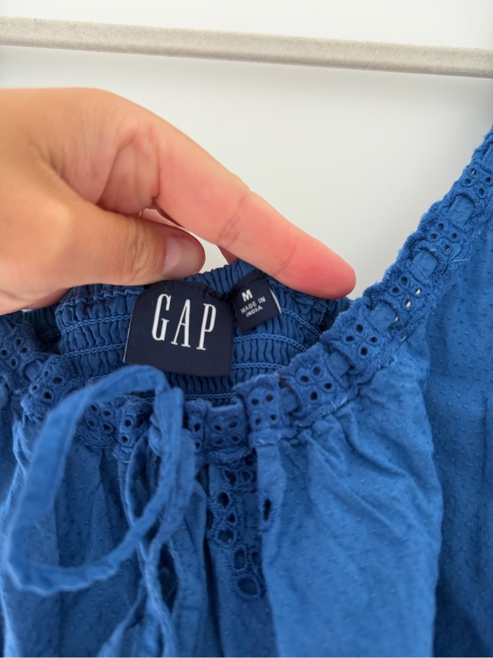 Gap Eyelet Scoop Neck Dress Blue - Picture 6 of 8